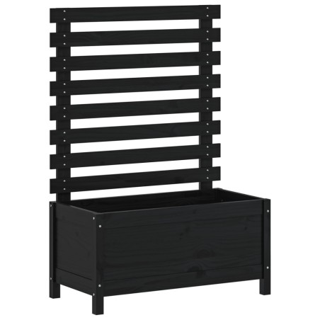 vidaXL Pflanzkübel Rankhilfe Schwarz 79x39,5x114 cm Massivholz Kiefer