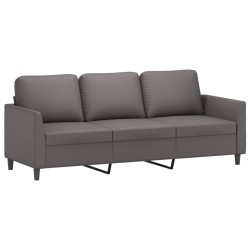 vidaXL 3-Sitzer-Sofa Grau 180 cm Kunstleder