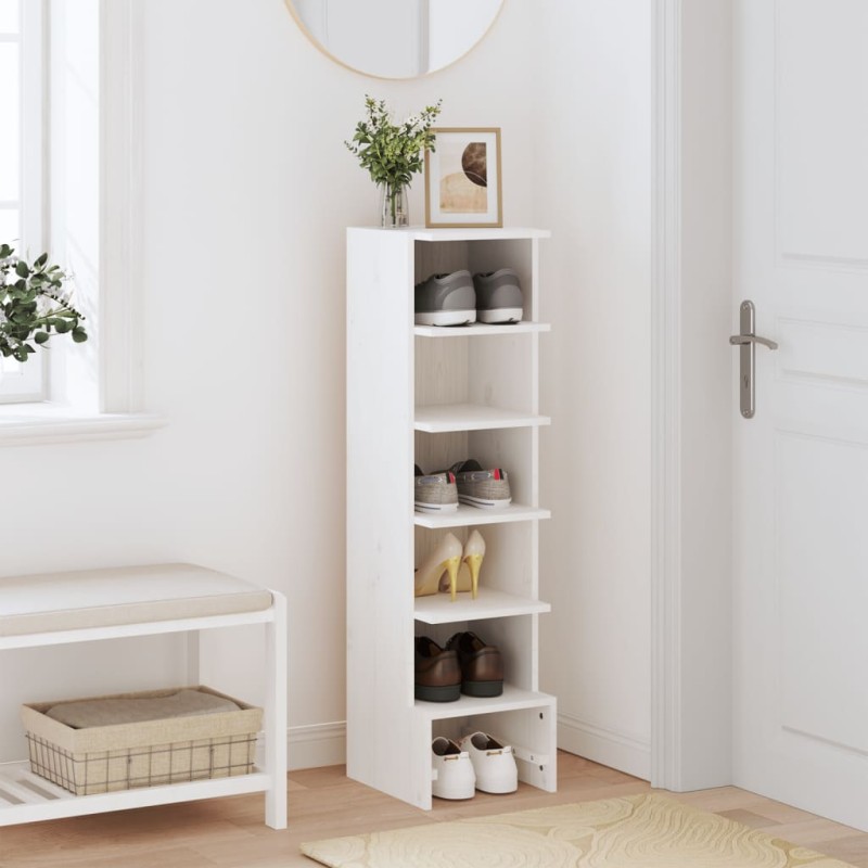 vidaXL Schuhregal Weiß 28x30x104 cm Massivholz Kiefer vidaXL Schuhregal Weiß 28x30x104 cm Massivholz Kiefer