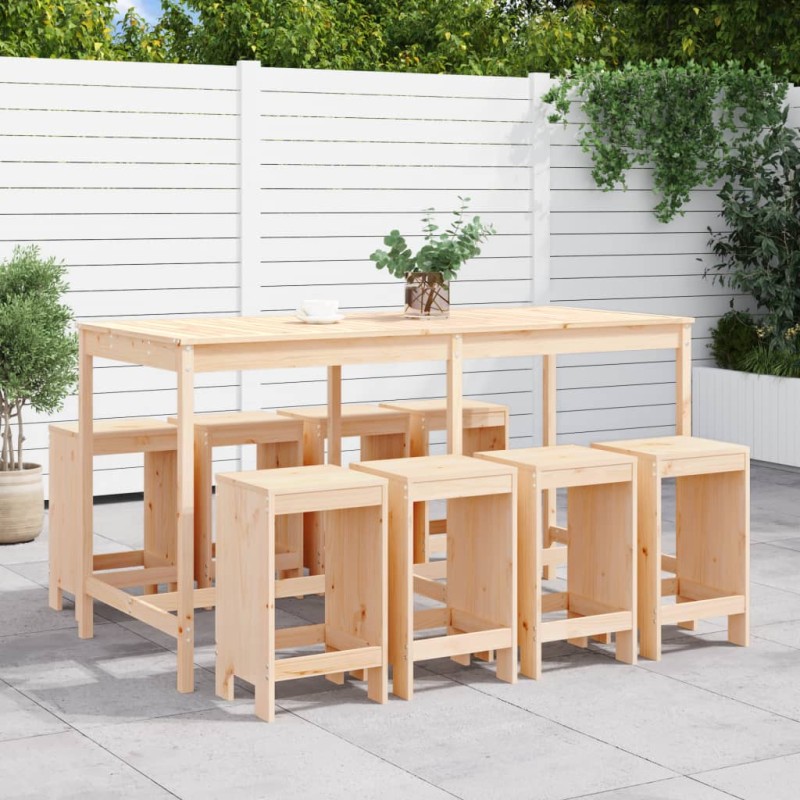 vidaXL 9-tlg. Gartenbar-Set Massivholz Kiefer vidaXL 9-tlg. Gartenbar-Set Massivholz Kiefer