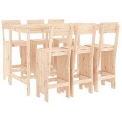 vidaXL 7-tlg. Gartenbar-Set Massivholz Kiefer