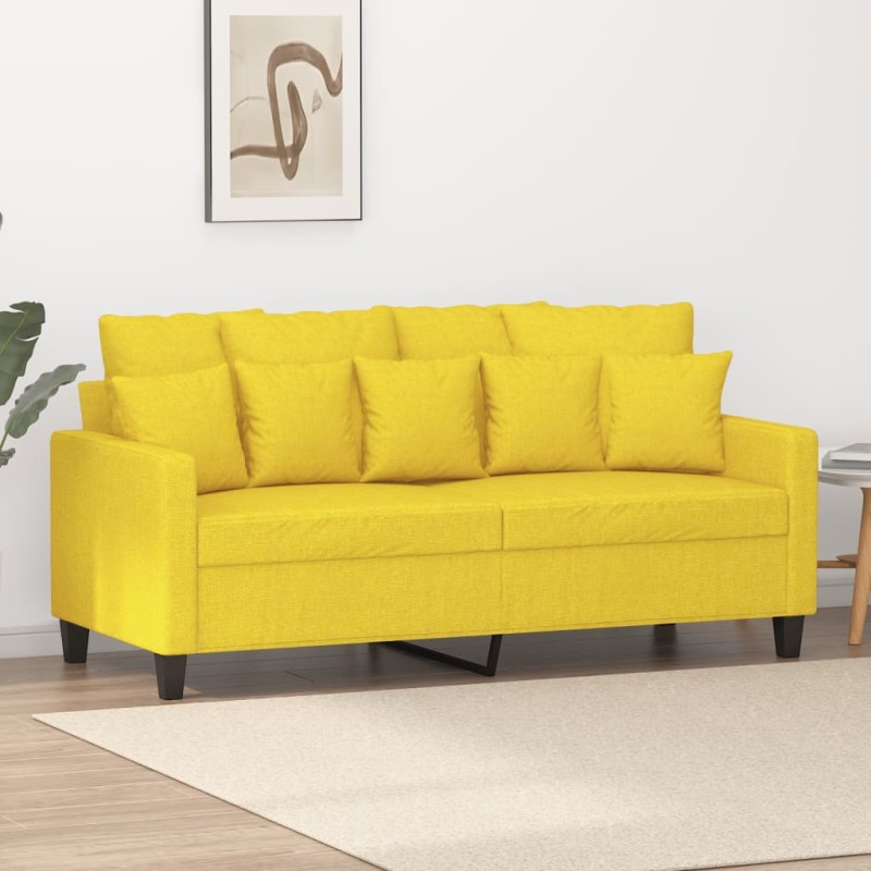vidaXL 2-Sitzer-Sofa Hellgelb 140 cm Stoff vidaXL 2-Sitzer-Sofa Hellgelb 140 cm Stoff