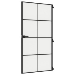 vidaXL Innentür Schlank Schwarz 102,5x201,5 cm Hartglas & Aluminium