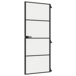 vidaXL Innentür Schlank Schwarz 83x201,5 cm Hartglas & Aluminium