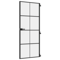 vidaXL Innentür Schlank Schwarz 83x201,5 cm Hartglas & Aluminium