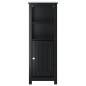 vidaXL Badschrank BERG Schwarz 40x34x110 cm Massivholz Kiefer vidaXL Badschrank BERG Schwarz 40x34x110 cm Massivholz Kiefer