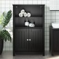 vidaXL Badschrank BERG Schwarz 69,5x34x110 cm Massivholz Kiefer vidaXL Badschrank BERG Schwarz 69,5x34x110 cm Massivholz Kiefer