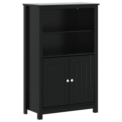 vidaXL Badschrank BERG Schwarz 69,5x34x110 cm Massivholz Kiefer