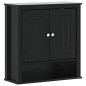vidaXL Bad-Wandschrank BERG Schwarz 69,5x27x71,5 cm Massivholz vidaXL Bad-Wandschrank BERG Schwarz 69,5x27x71,5 cm Massivholz