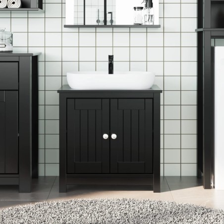 vidaXL Waschbeckenunterschrank BERG Schwarz 60x34x59 cm Kiefernholz