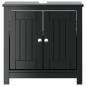 vidaXL Waschbeckenunterschrank BERG Schwarz 60x34x59 cm Kiefernholz