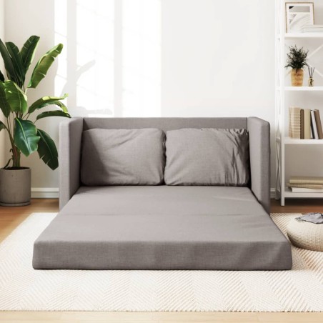 vidaXL Bodensofa mit Schlaffunktion Taupe 112x174x55 cm Stoff