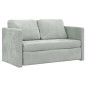 vidaXL Bodensofa mit Schlaffunktion Hellgrau 122x204x55 cm Samt vidaXL Bodensofa mit Schlaffunktion Hellgrau 122x204x55 cm Samt