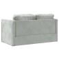 vidaXL Bodensofa mit Schlaffunktion Hellgrau 122x204x55 cm Samt vidaXL Bodensofa mit Schlaffunktion Hellgrau 122x204x55 cm Samt