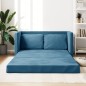 vidaXL Bodensofa mit Schlaffunktion Blau 122x204x55 cm Samt vidaXL Bodensofa mit Schlaffunktion Blau 122x204x55 cm Samt