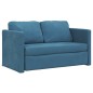 vidaXL Bodensofa mit Schlaffunktion Blau 122x204x55 cm Samt vidaXL Bodensofa mit Schlaffunktion Blau 122x204x55 cm Samt