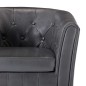 vidaXL Sessel mit Fußhocker Grau Kunstleder vidaXL Sessel mit Fußhocker Grau Kunstleder