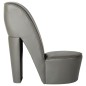 vidaXL Stuhl in Stöckelschuh-Form Grau Kunstleder vidaXL Stuhl in Stöckelschuh-Form Grau Kunstleder