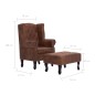 vidaXL Chesterfield-Sessel und Fußhocker Braun Wildleder-Optik vidaXL Chesterfield-Sessel und Fußhocker Braun Wildleder-Optik