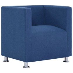 vidaXL Würfel-Sessel Blau Stoff