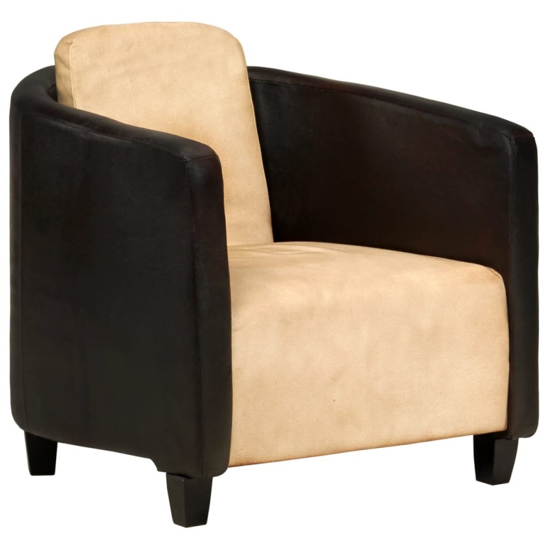 vidaXL Sessel Hellbraun und Schwarz Echtleder vidaXL Sessel Hellbraun und Schwarz Echtleder