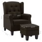 vidaXL Sessel mit Fußhocker Dunkelbraun Stoff vidaXL Sessel mit Fußhocker Dunkelbraun Stoff