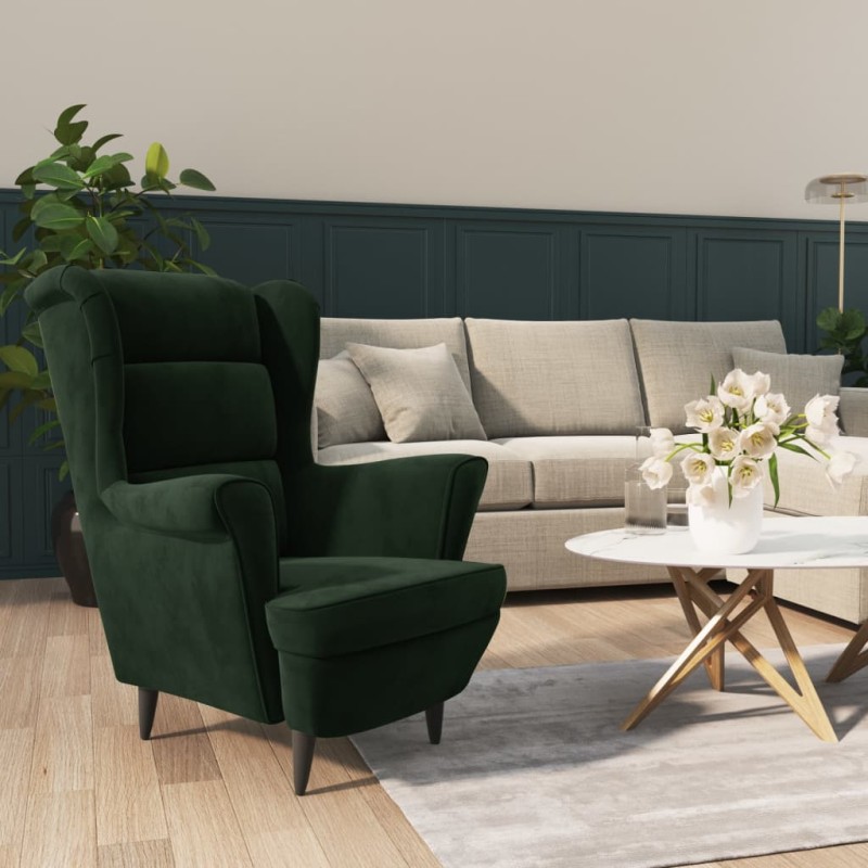 vidaXL Sessel Dunkelgrün Samt vidaXL Sessel Dunkelgrün Samt