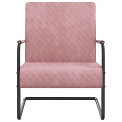 vidaXL Freischwinger Rosa Samt
