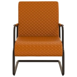 vidaXL Freischwinger Braun Kunstleder