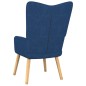 vidaXL Relaxsessel mit Hocker Blau Stoff vidaXL Relaxsessel mit Hocker Blau Stoff
