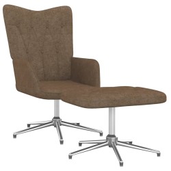 vidaXL Relaxsessel mit Hocker Taupe Stoff