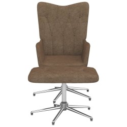 vidaXL Relaxsessel mit Hocker Taupe Stoff