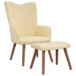 vidaXL Relaxsessel mit Hocker Cremeweiß Samt vidaXL Relaxsessel mit Hocker Cremeweiß Samt