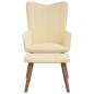 vidaXL Relaxsessel mit Hocker Cremeweiß Samt vidaXL Relaxsessel mit Hocker Cremeweiß Samt