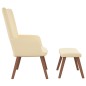 vidaXL Relaxsessel mit Hocker Cremeweiß Samt vidaXL Relaxsessel mit Hocker Cremeweiß Samt