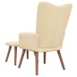 vidaXL Relaxsessel mit Hocker Cremeweiß Samt vidaXL Relaxsessel mit Hocker Cremeweiß Samt
