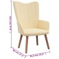 vidaXL Relaxsessel mit Hocker Cremeweiß Samt vidaXL Relaxsessel mit Hocker Cremeweiß Samt