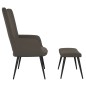 vidaXL Relaxsessel mit Hocker Dunkelgrau Samt vidaXL Relaxsessel mit Hocker Dunkelgrau Samt