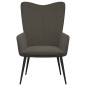 vidaXL Relaxsessel mit Hocker Dunkelgrau Samt vidaXL Relaxsessel mit Hocker Dunkelgrau Samt