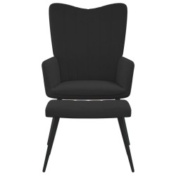 vidaXL Relaxsessel mit Hocker Schwarz Samt