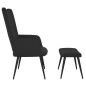 vidaXL Relaxsessel mit Hocker Schwarz Samt vidaXL Relaxsessel mit Hocker Schwarz Samt