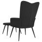 vidaXL Relaxsessel mit Hocker Schwarz Samt vidaXL Relaxsessel mit Hocker Schwarz Samt