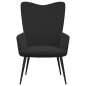 vidaXL Relaxsessel mit Hocker Schwarz Samt vidaXL Relaxsessel mit Hocker Schwarz Samt