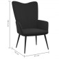 vidaXL Relaxsessel mit Hocker Schwarz Samt vidaXL Relaxsessel mit Hocker Schwarz Samt