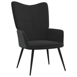 vidaXL Relaxsessel Schwarz Samt und PVC