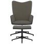 vidaXL Relaxsessel mit Hocker Dunkelgrau Samt und PVC vidaXL Relaxsessel mit Hocker Dunkelgrau Samt und PVC