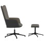 vidaXL Relaxsessel mit Hocker Dunkelgrau Samt und PVC vidaXL Relaxsessel mit Hocker Dunkelgrau Samt und PVC