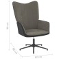 vidaXL Relaxsessel mit Hocker Dunkelgrau Samt und PVC vidaXL Relaxsessel mit Hocker Dunkelgrau Samt und PVC