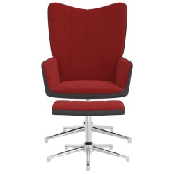 vidaXL Relaxsessel mit Hocker Weinrot Samt und PVC
