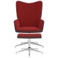 vidaXL Relaxsessel mit Hocker Weinrot Samt und PVC vidaXL Relaxsessel mit Hocker Weinrot Samt und PVC